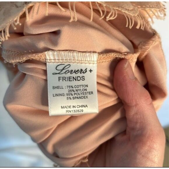 Lovers + Friends Art Deco Dress Light Peach XS - Picture 8 of 8